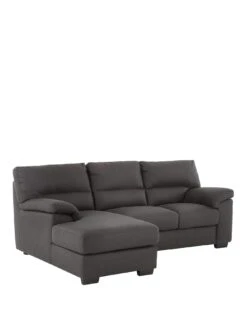 Very Home Danielle Faux Leather Left Hand Chaise Sofa - Black - FSC® Certified -FurniHaven Shop UZLRY SQ2 0000000004 BLACK SLf