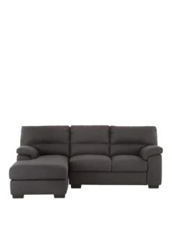 Very Home Danielle Faux Leather Left Hand Chaise Sofa - Black - FSC® Certified -FurniHaven Shop UZLRY SQ3 0000000004 BLACK SLa