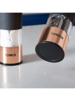 Tower Rose Gold Electric Salt And Pepper Mill Black -FurniHaven Shop V23ER SQ5 0000000004 BLACK SLd3