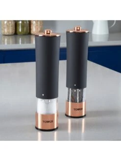 Tower Rose Gold Electric Salt And Pepper Mill Black -FurniHaven Shop V23ER SQ6 0000000004 BLACK SLd4