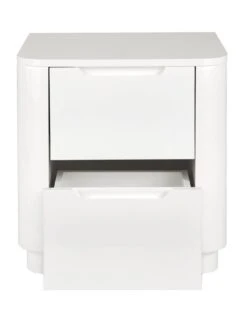 Very Home Gleam Gloss 2 Drawer Bedside Chest -FurniHaven Shop V24B6 SQ4 0000000013 WHITE SLd