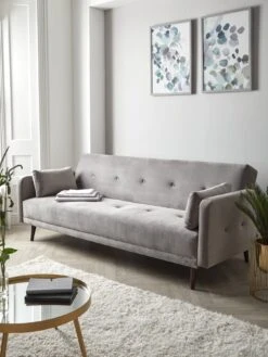Very Home Cadiz Velvet Sofa Bed - Grey - FSC® Certified