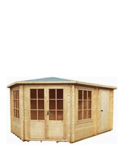 Shire Rowney Log Cabin 28mm Logs - 10' X 14' Log Cabin