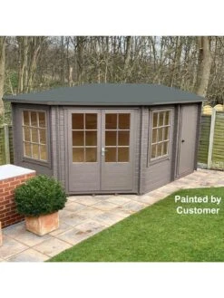 Shire Rowney Log Cabin 28mm Logs - 10' X 14' Log Cabin -FurniHaven Shop V3JVV SQ3 0000000088 NO COLOR SLd1