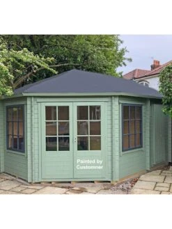 Shire Rowney Log Cabin 28mm Logs - 10' X 14' Log Cabin -FurniHaven Shop V3JVV SQ4 0000000088 NO COLOR SLd2