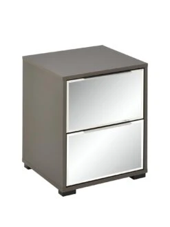 Very Home Mila Mirror 2 Drawer Bedside - FSC® Certified -FurniHaven Shop V5ZVC SQ3 0000000005 GREY SLa