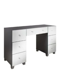 Very Home Bellagio  7 Drawer Dressing Table With Mirrored Fronts - Grey Or White - FSC® Certified -FurniHaven Shop V6PN9 SQ3 0000014410 GREY MIRROR SLa