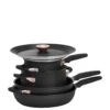 MEYER Accent Hard Anodised Ultra-Durable 6-Piece Essential Pots And Pans Set -FurniHaven Shop V6ZZB SQ1 0000000004 BLACK SLf
