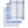 Premier Housewares Set Of 3 Doro Waffle Tea Towels - Blue And White -FurniHaven Shop V72CX SQ1 0000000020 BLUE SLf