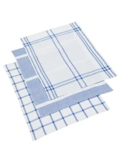 Premier Housewares Set Of 3 Doro Waffle Tea Towels - Blue And White -FurniHaven Shop V72CX SQ2 0000000020 BLUE SLd
