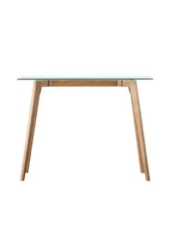 Gallery Simard Glass Top Desk - Oak -FurniHaven Shop V76NE SQ3 0000000006 OAK SLd