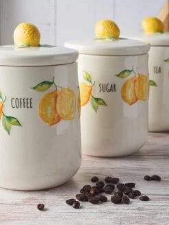 Price & Kensington Amalfi Tea, Coffee And Sugar 3-Piece Storage Set -FurniHaven Shop V7QLU SQ2 0000000076 YELLOW SLd