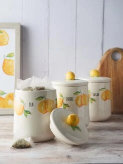 Price & Kensington Amalfi Tea, Coffee And Sugar 3-Piece Storage Set -FurniHaven Shop V7QLU SQ3 0000000076 YELLOW SLd1