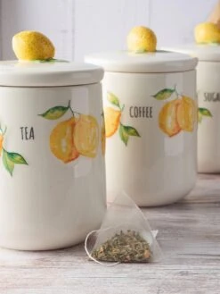 Price & Kensington Amalfi Tea, Coffee And Sugar 3-Piece Storage Set -FurniHaven Shop V7QLU SQ4 0000000076 YELLOW SLd2