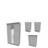 SWIFT Elton Part Assembled 3 Piece Package - 3 Door Mirrored Wardrobe, 5 Drawer Chest And 2 Bedside Chests - FSC® Certified -FurniHaven Shop V7QNM SQ1 0000000005 GREY SLf