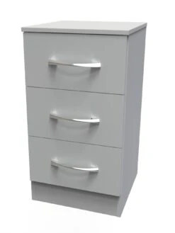 SWIFT Elton Part Assembled 3 Piece Package - 3 Door Mirrored Wardrobe, 5 Drawer Chest And 2 Bedside Chests - FSC® Certified -FurniHaven Shop V7QNM SQ6 0000000005 GREY SLd2