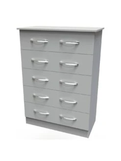 SWIFT Elton Ready Assembled 5 Drawer Chest - FSC® Certified -FurniHaven Shop V7QP8 SQ3 0000000005 GREY SLa