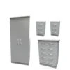 SWIFT Elton Ready Assembled 4 Piece Package - 2 Door Wardrobe, 5 Drawer Chest And 2 Bedside Chests - FSC® Certified   -FurniHaven Shop V7QQA SQ1 0000000005 GREY SLf