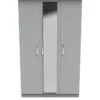 SWIFT Elton Part Assembled 3 Door Mirrored Wardrobe - FSC® Certified -FurniHaven Shop V7QT8 SQ1 0000000005 GREY SLf
