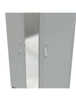 SWIFT Elton Part Assembled 3 Door Mirrored Wardrobe - FSC® Certified -FurniHaven Shop V7QT8 SQ4 0000000005 GREY SLd