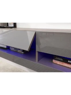GFW Galicia 150 Cm Floating Wall TV Unit With LED Lights - Fits Up To 65 Inch TV - Grey -FurniHaven Shop V7Y7H SQ5 0000000005 GREY SLd2
