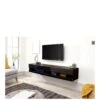 GFW Galicia 180 Cm Floating Wall TV Unit With LED Lights - Fits Up To 80 Inch TV - Black -FurniHaven Shop V7Y7K SQ2 0000000004 BLACK SLf