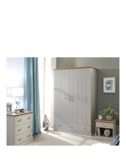 GFW Kendal 3 Door, 3 Drawer Wardrobe -FurniHaven Shop V84DG SQ2 0000000005 GREY SLf