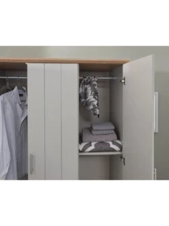 GFW Kendal 3 Door, 3 Drawer Wardrobe -FurniHaven Shop V84DG SQ4 0000000005 GREY SLd