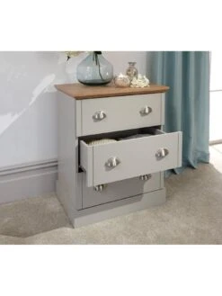 GFW Kendal 3 Drawer Chest - Grey -FurniHaven Shop V84DH SQ2 0000000005 GREY RSr