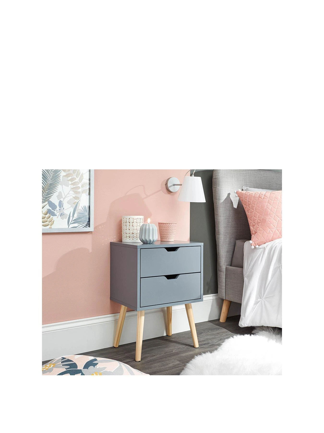 GFW Nyborg Single 2 Drawer Bedside 3 GFW Nyborg Single 2 Drawer Bedside