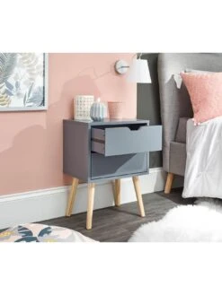 GFW Nyborg Single 2 Drawer Bedside 8 GFW Nyborg Single 2 Drawer Bedside -FurniHaven Shop V84DJ SQ2 0000000005 GREY RSr