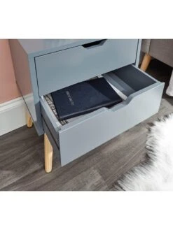 GFW Nyborg Single 2 Drawer Bedside 9 GFW Nyborg Single 2 Drawer Bedside -FurniHaven Shop V84DJ SQ4 0000000005 GREY SLd