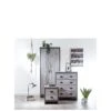 GFW Boston 3 Piece Package - 2 Door Wardrobe, 4 Drawer Chest, Bedside Chest - Grey -FurniHaven Shop V84GX SQ1 0000000005 GREY SLf
