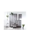 GFW Boston 4 Piece Package - 3 Door Wardrobe, 4 Drawer Chest, 2 Bedside Chests - Grey -FurniHaven Shop V84GY SQ1 0000000005 GREY SLf