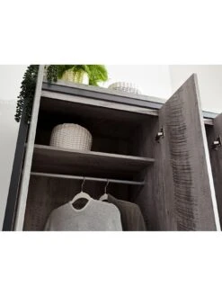 GFW Boston 4 Piece Package - 3 Door Wardrobe, 4 Drawer Chest, 2 Bedside Chests - Grey -FurniHaven Shop V84GY SQ5 0000000005 GREY SLd1
