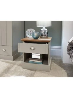 GFW Kendal 1 Drawer Bedside Chest -FurniHaven Shop V84GZ SQ2 0000000005 GREY RSr