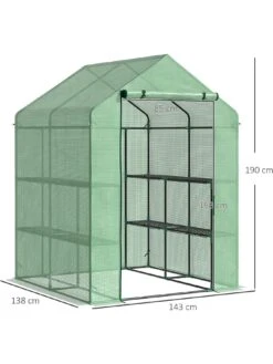 OutSunny 2-Tier Walk In Garden Greenhouse With Polytunnel Steeple -FurniHaven Shop V8BJR SQ3 0000000099 N A SLd1