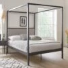 Very Home Hampton 4 Poster Bed Metal Double Bed -FurniHaven Shop V8R30 SQ1 0000000532 LINEN RSr
