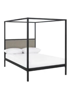 Very Home Hampton 4 Poster Bed Metal Double Bed -FurniHaven Shop V8R30 SQ2 0000000532 LINEN SLf