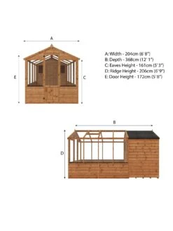 MERCIA 12 X 6 Traditional Apex Greenhouse Combi Shed - FSC® Certified -FurniHaven Shop V94FL SQ6 0000000099 N A SLd4