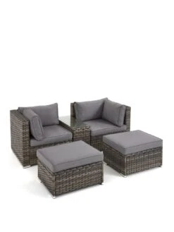 Very Home Aruba 2-Seater Modular Sofa Set Garden Furniture -FurniHaven Shop V980W SQ2 0000000005 GREY SLf
