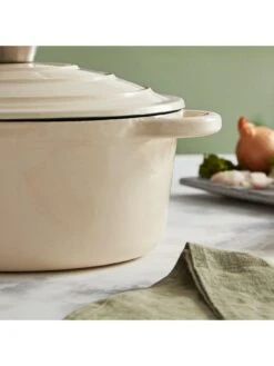 Tower Barbary & Oak 24 Cm Cast Iron Round Casserole – Camembert Cream -FurniHaven Shop V9CKS SQ3 0000000067 CREAM SLd1