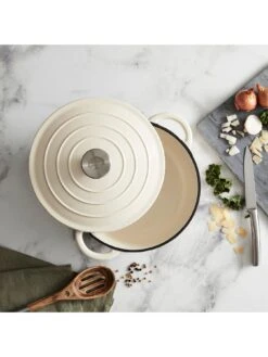 Tower Barbary & Oak 24 Cm Cast Iron Round Casserole – Camembert Cream -FurniHaven Shop V9CKS SQ6 0000000067 CREAM SLd4