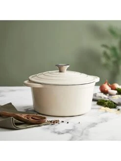 Tower Barbary & Oak 24 Cm Cast Iron Round Casserole – Camembert Cream -FurniHaven Shop V9CKS SQ7 0000000067 CREAM SLd5