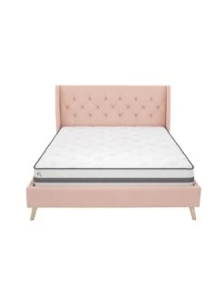 Dorel Home Thea Double Linen Bed -FurniHaven Shop V9D22 SQ4 0000000063 PINK SLd1