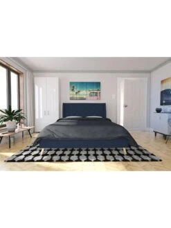 Dorel Home Thea King Linen Bed -FurniHaven Shop V9D23 SQ2 0000000020 BLUE RSr