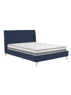 Dorel Home Thea King Linen Bed -FurniHaven Shop V9D23 SQ5 0000000020 BLUE SLd2