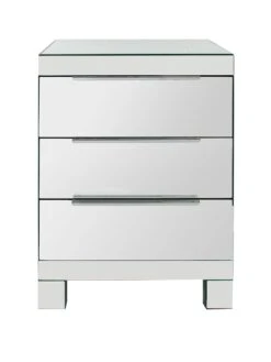 Rialto Mirrored 3 Drawer Bedside Chest -FurniHaven Shop V9VB8 SQ2 0000002051 MIRROR SLf