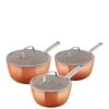 Tower Copper Forged 3-Piece Saucepan Set 1 Tower Copper Forged 3-Piece Saucepan Set -FurniHaven Shop V9ZK5 SQ1 0000001201 COPPER SLf