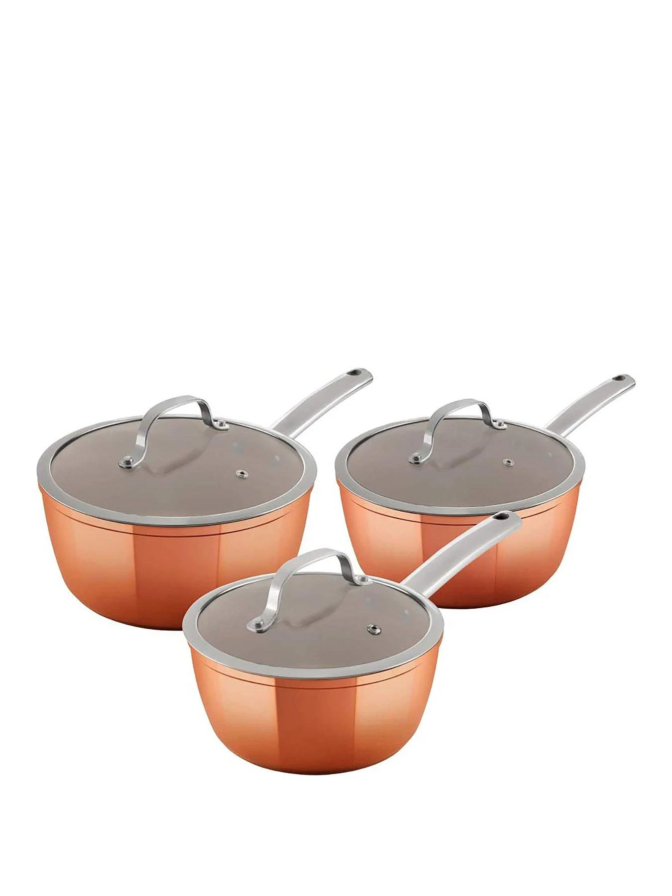Tower Copper Forged 3-Piece Saucepan Set 3 Tower Copper Forged 3-Piece Saucepan Set